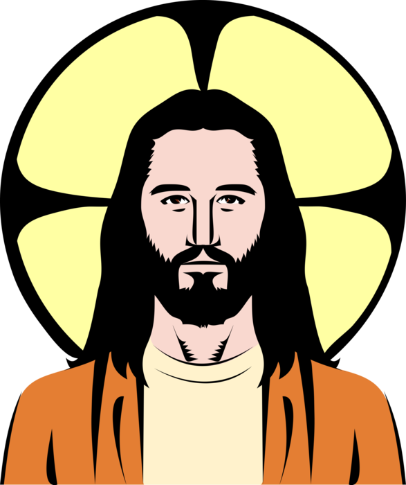Vector Illustration of Jesus Christ, Son of God and Central Figure of Christianity