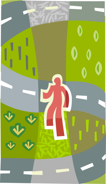 Vector Illustration of Choosing Your Own Path