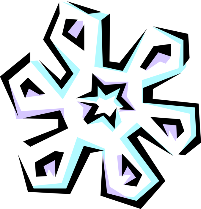Vector Illustration of Snowflake Ice Crystal Symbol