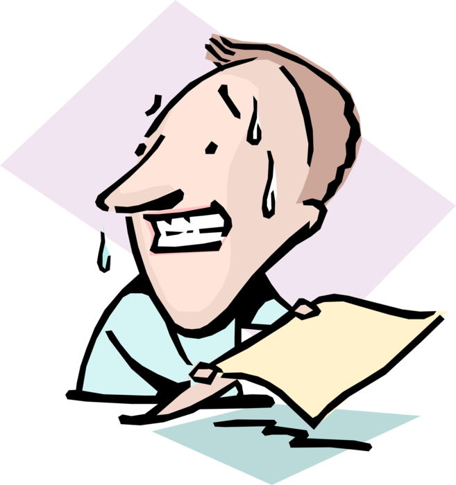 Vector Illustration of To Paper-Over Idiom Businessman Embarrassed By His Effort