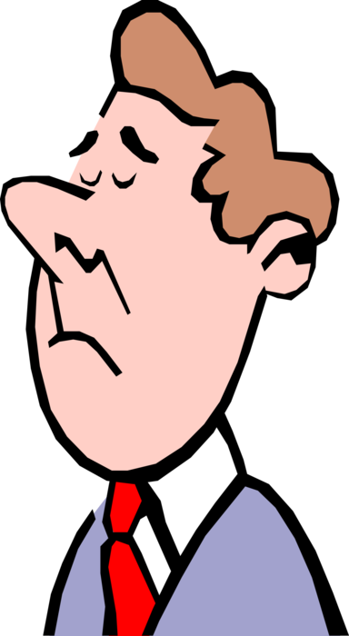 Vector Illustration of Smug Nose-in-the-Air White Guy's Facial Expression