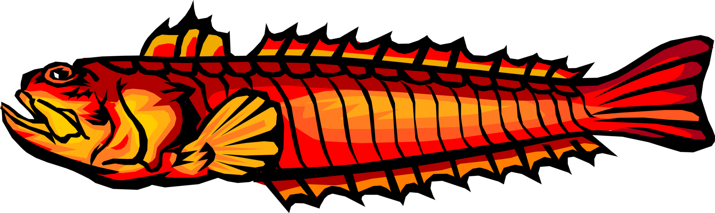 Vector Illustration of Deep Sea Marine Aquatic Fish