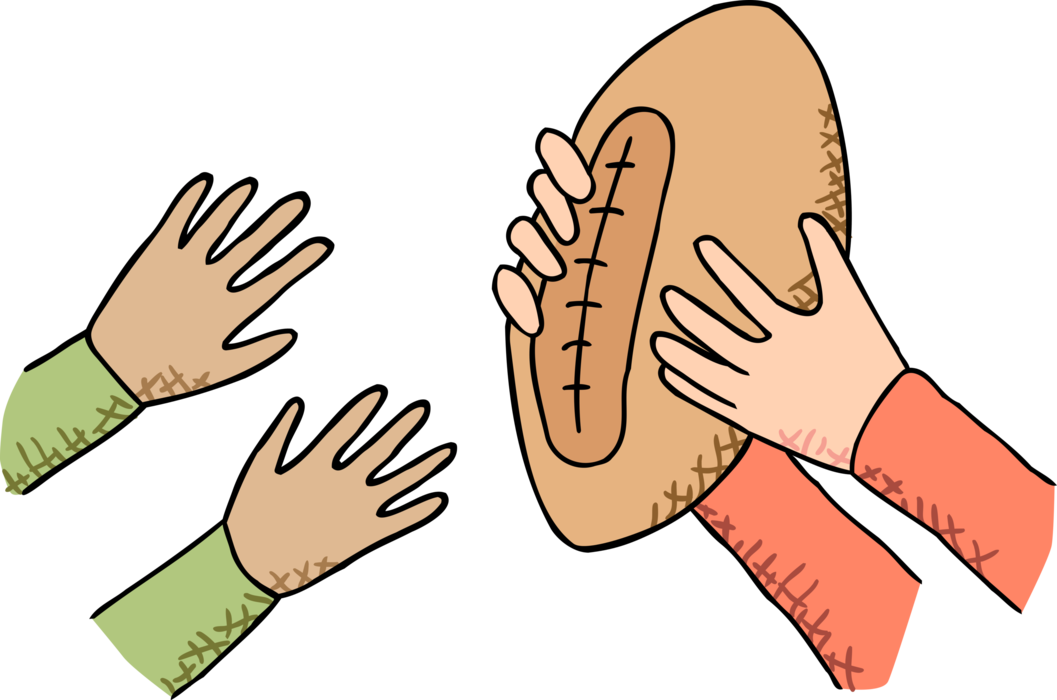 Vector Illustration of Rugby Players Passing the Ball During Match Game