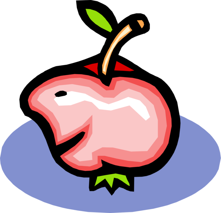Vector Illustration of Anthropomorphic Red Apple