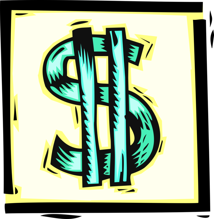 Vector Illustration of Dollar Cash Money Currency Banknotes Symbol