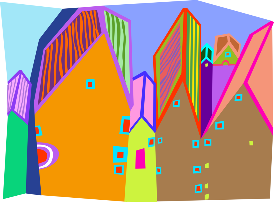 Vector Illustration of Urban Metropolitan Cityscape Symbol