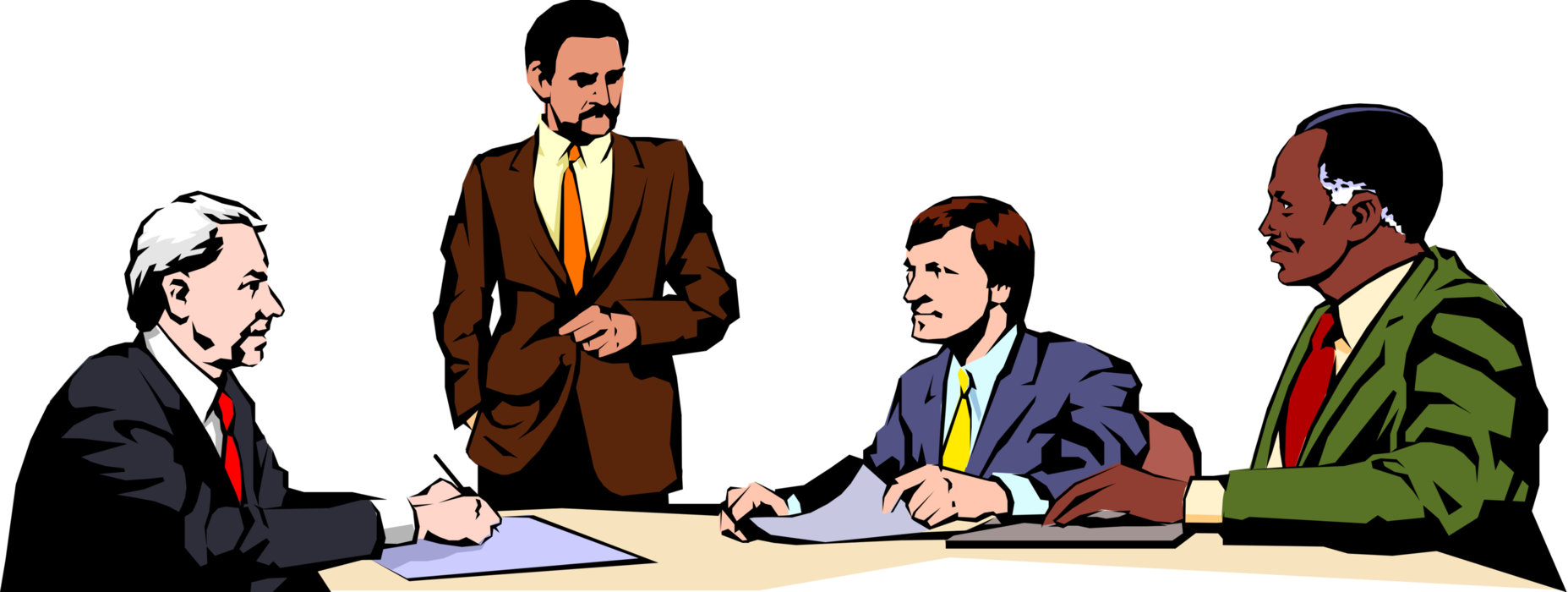 Vector Illustration of Boardroom Meeting with Management Executives