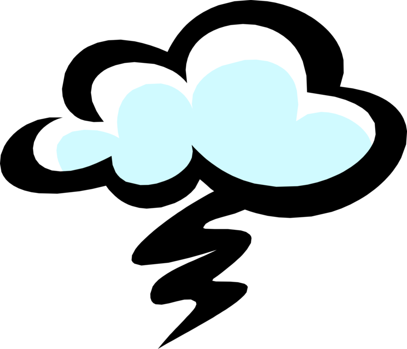 Vector Illustration of Weather Forecast Clouds and Rain