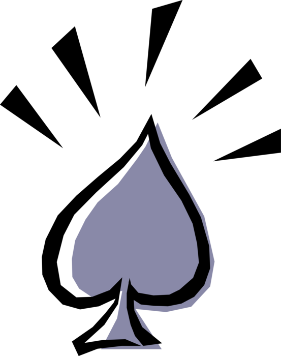 Vector Illustration of Card Games Playing Card Spade Symbol