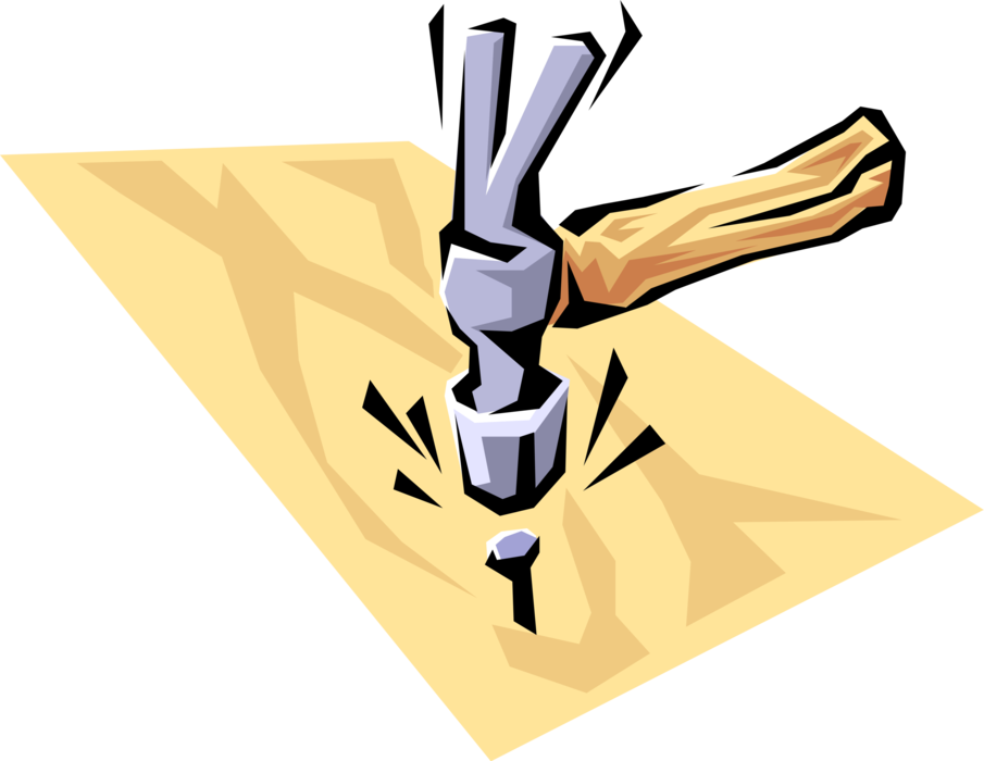 Vector Illustration of Claw Hammer Hand Tool used to Drive Nails