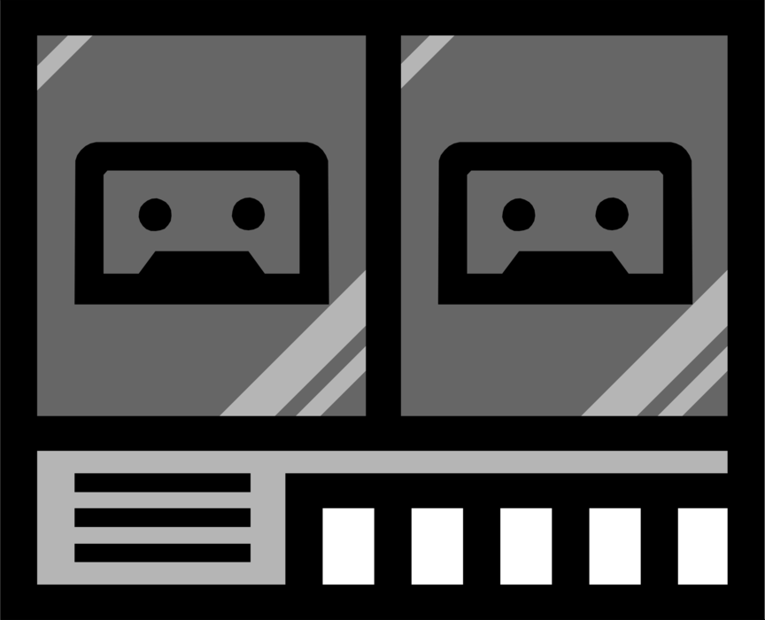 Vector Illustration of Auio Entertainment Cassette Tape Recorder Player