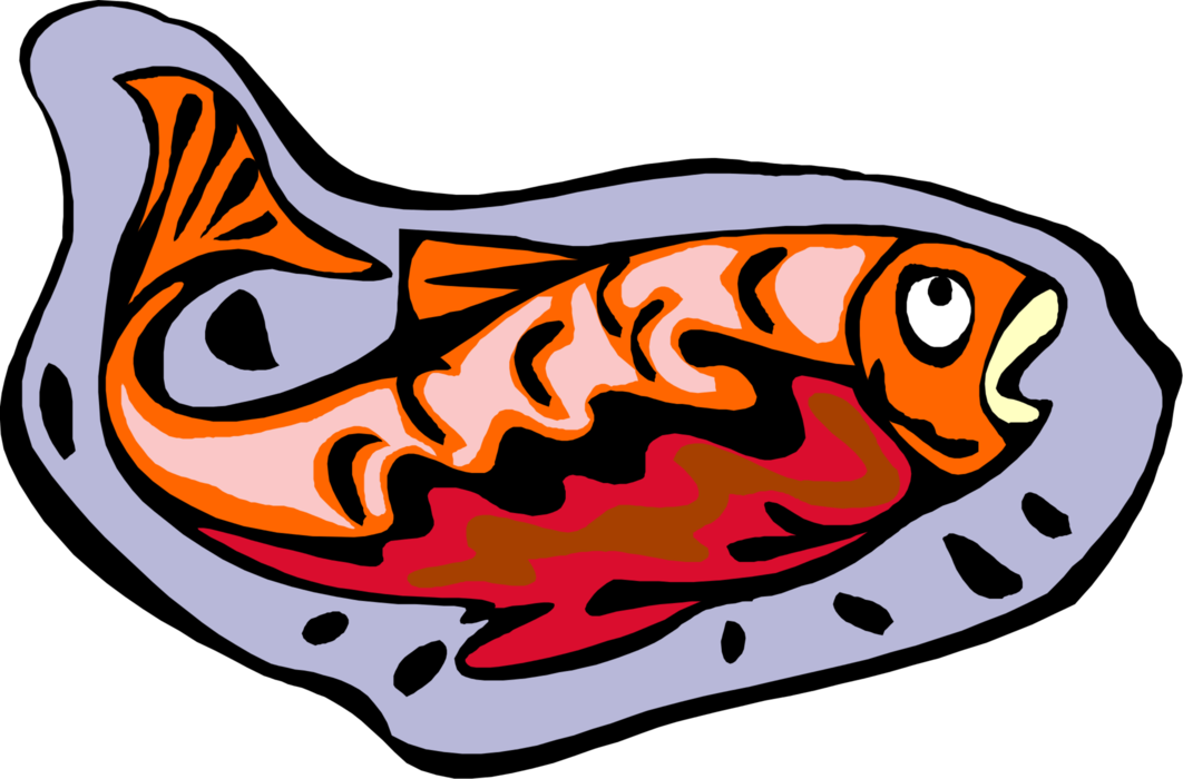 Vector Illustration of Decorative Aquatic Marine Fish
