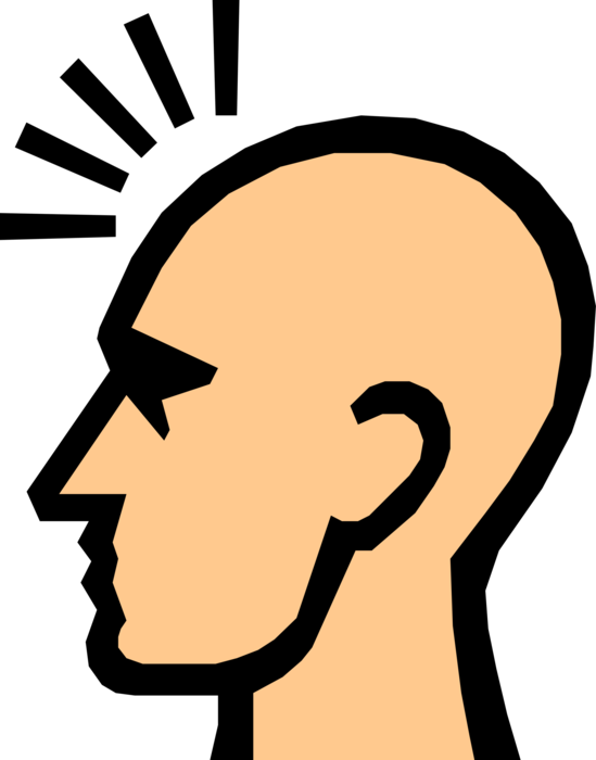 Vector Illustration of Man's Head with Headache