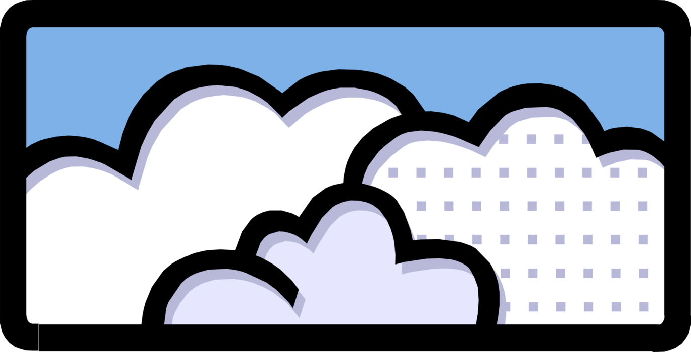 Vector Illustration of Weather Forecast Mixed Clouds