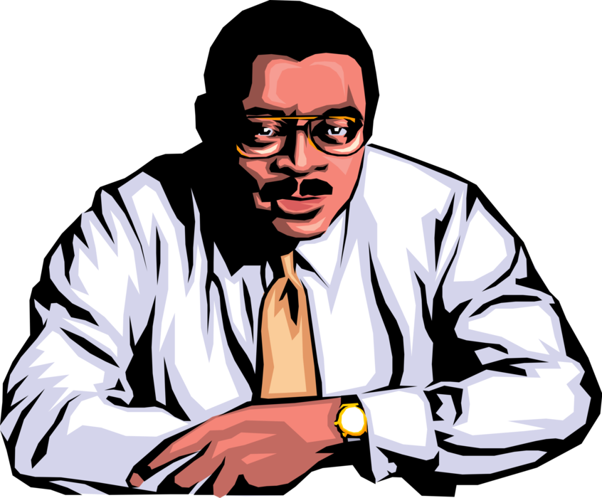 Vector Illustration of African American Confident Businessman