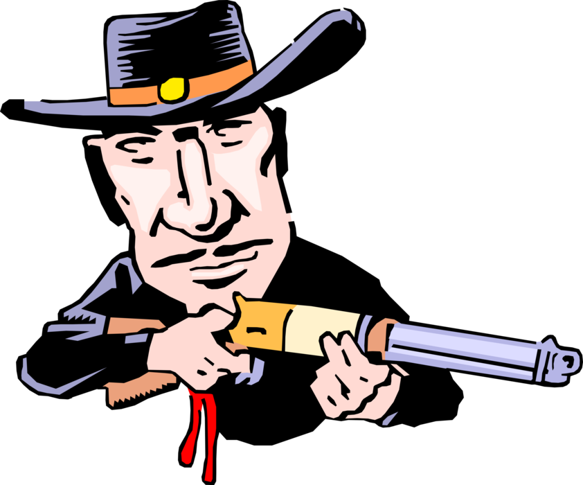 Vector Illustration of Old West Gunslinger with Shotgun
