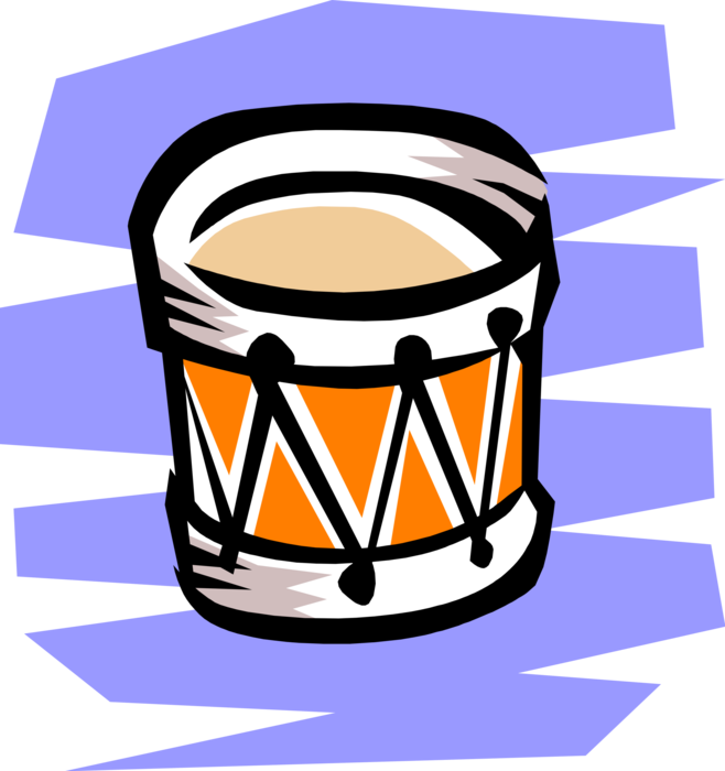 Vector Illustration of Military Marching Drum Musical Percussion Instrument