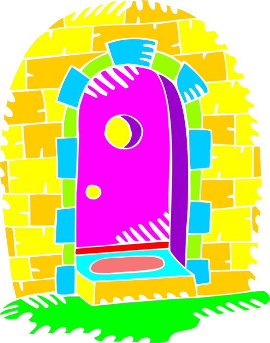 Vector Illustration of Doorway Door Entrance or Access to Castle
