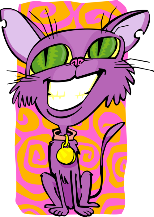Vector Illustration of Psychedelic Kitty Small Domesticated Carnivore Cat