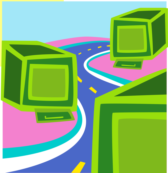 Vector Illustration of Technology Information Highway Internet