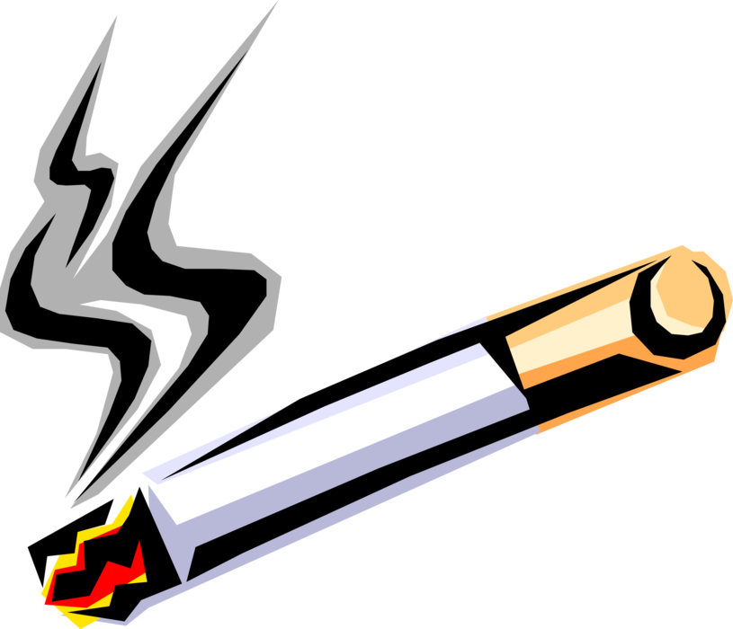 Vector Illustration of Smoker's Burning Cigarette