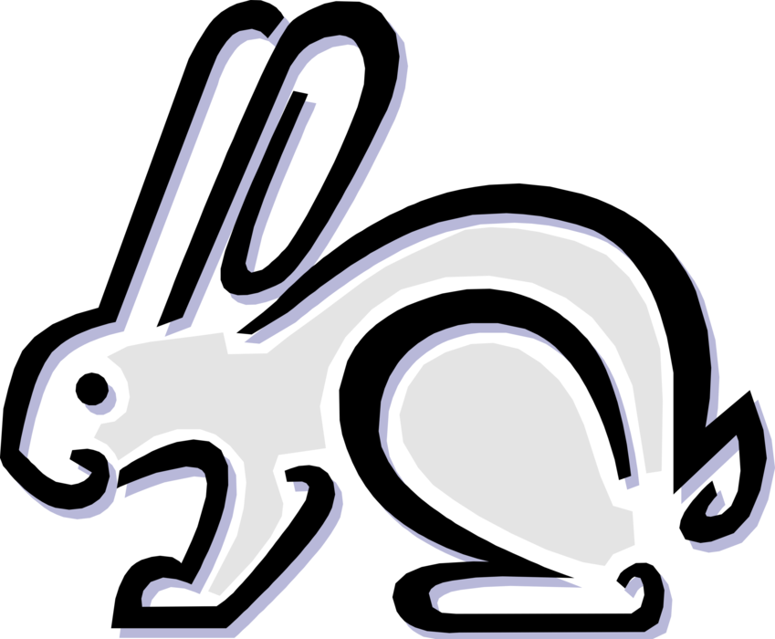 Vector Illustration of Small Mammal Rabbit or Hare