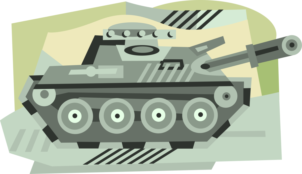 Vector Illustration of Armoured Fighting Tank Vehicle From Second World War