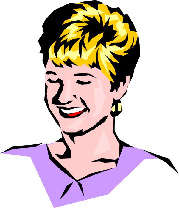Vector Illustration of Smiling Woman's Face