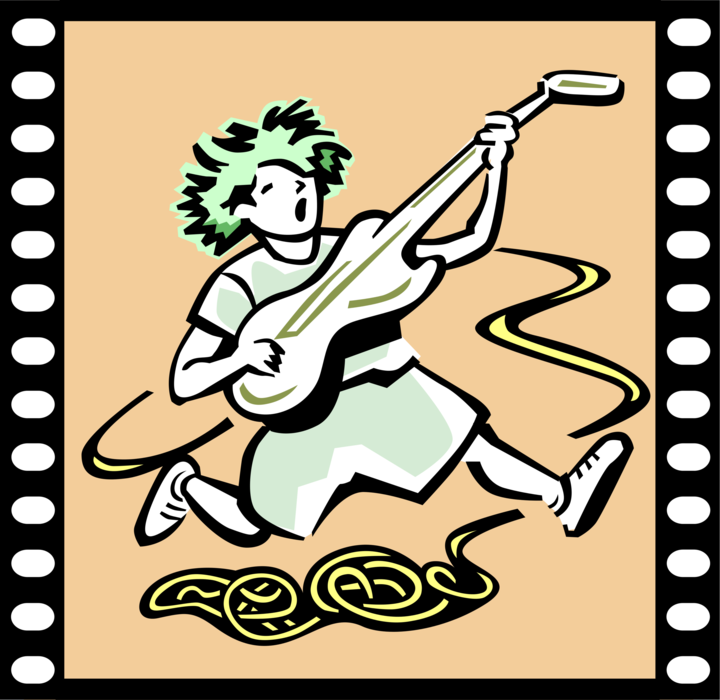 Vector Illustration of Music Video Musician Performing Song