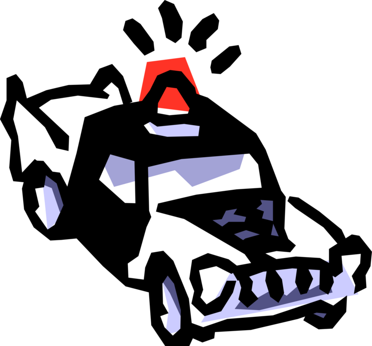 Vector Illustration of Toy Police Patrol Car Automobile