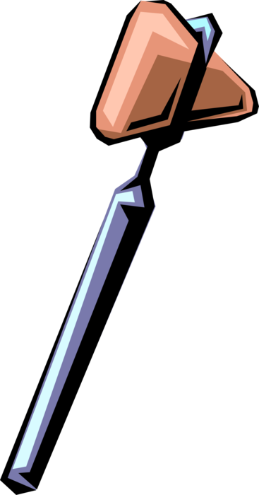 Vector Illustration of Doctor or Physician's Plessor Small Hammer Tests Reflexes