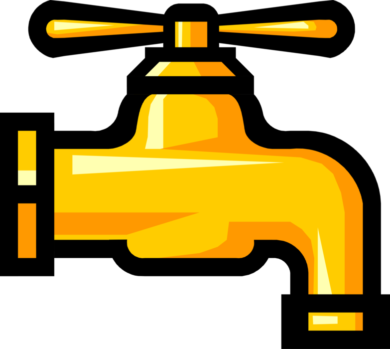 Vector Illustration of Faucet Spigot Sink Water Tap