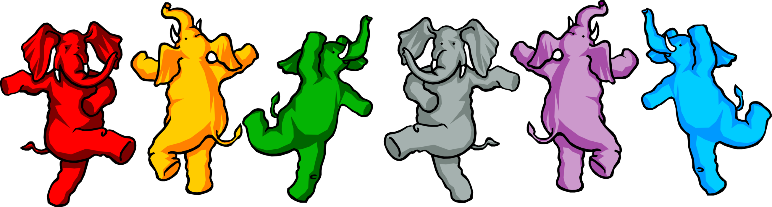Vector Illustration of Dancing African Elephants