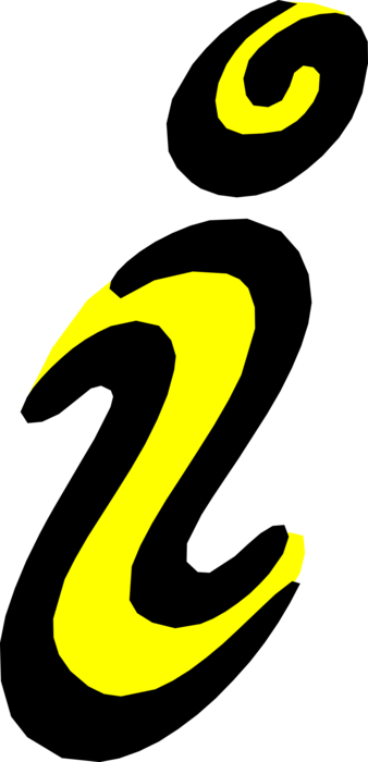 Vector Illustration of Alphabet Written Symbol Character "i"