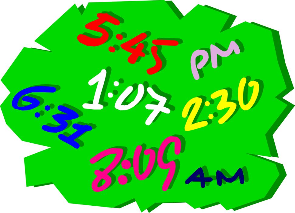 Vector Illustration of Time is the Continued Progression of Existence and Events