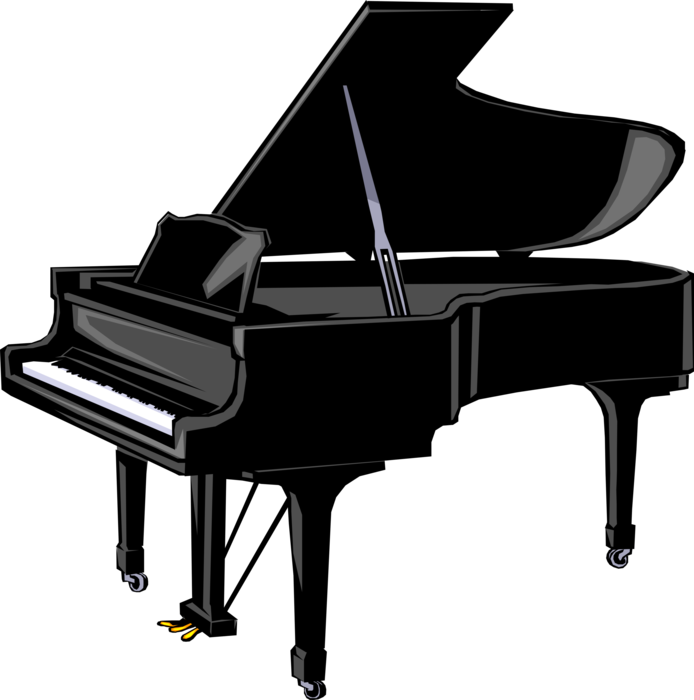 Vector Illustration of Grand Piano Keyboard Musical Instrument