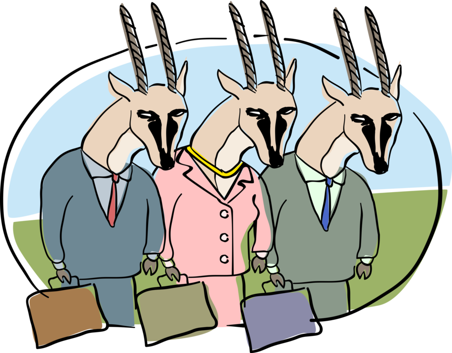 Vector Illustration of Business Animal Antelopes