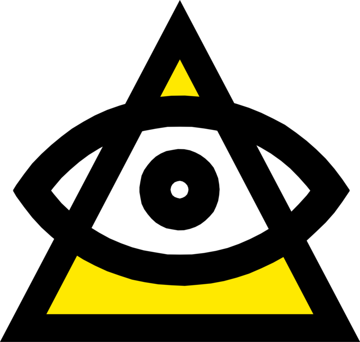 Vector Illustration of All Seeing Eye of Providence or Third Eye Symbol