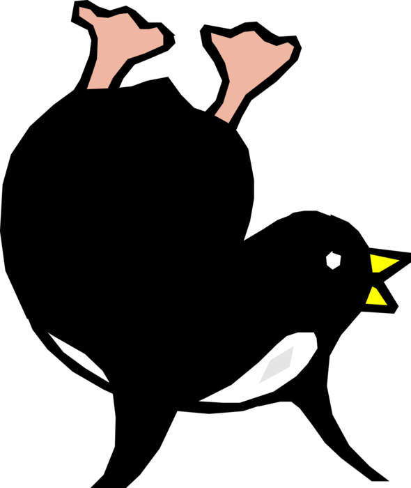 Vector Illustration of Playful Penguin Shows Off