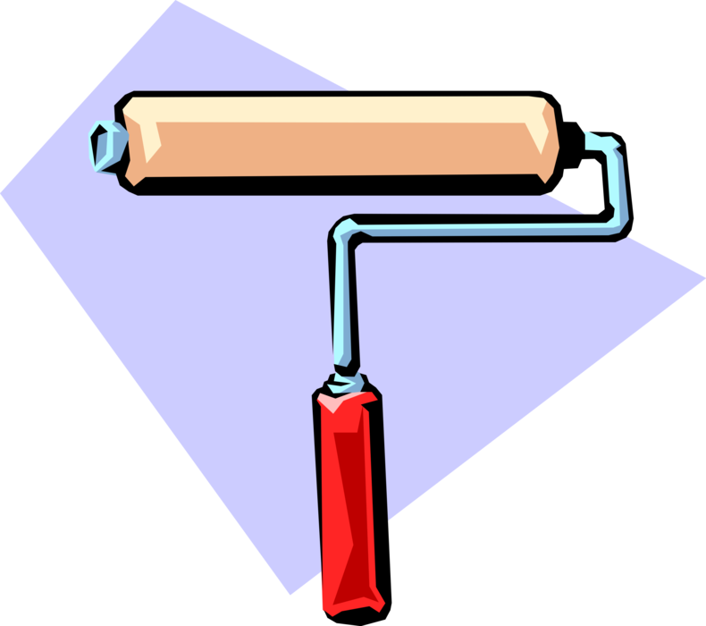 Vector Illustration of Paint Roller for Painting and Decorating Large Flat Surfaces