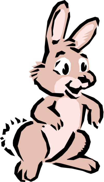 Vector Illustration of Cartoon Bunny Rabbit Standing