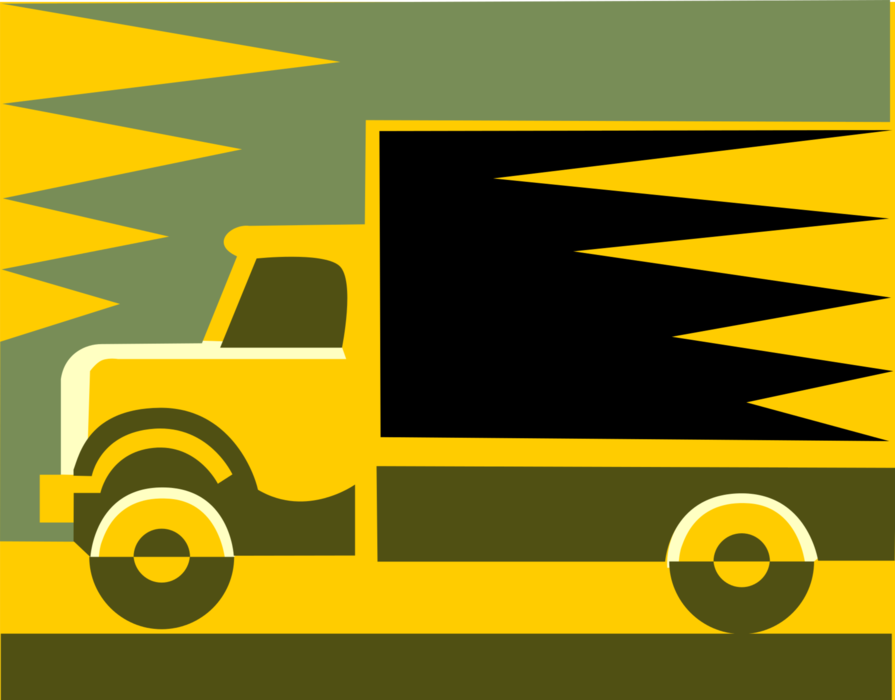 Vector Illustration of Commercial Shipping and Delivery Transport Truck Vehicle Design