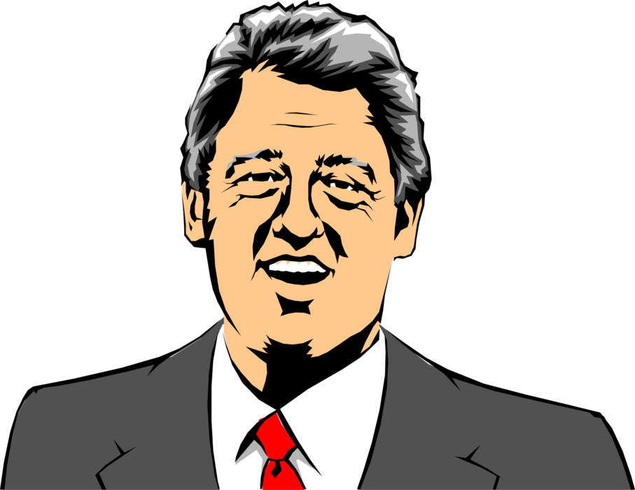 Vector Illustration of William Jefferson "Bill" Clinton 42nd President of the United States of America