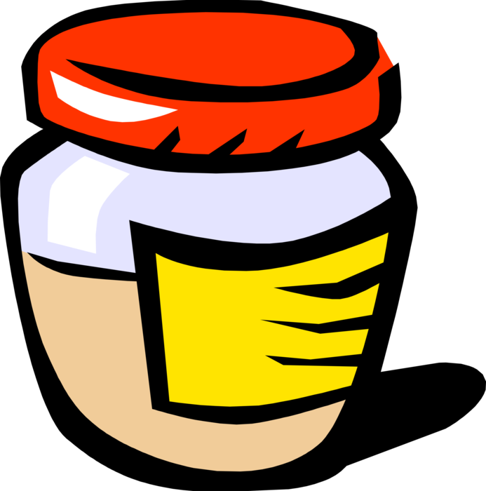 Vector Illustration of Mustard Condiment Jar
