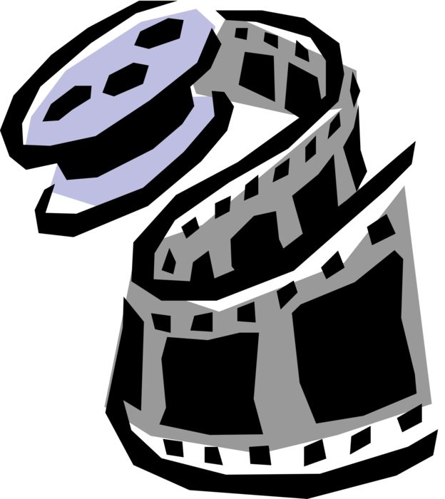 Vector Illustration of Filmmaking and Video Production Filmstrip