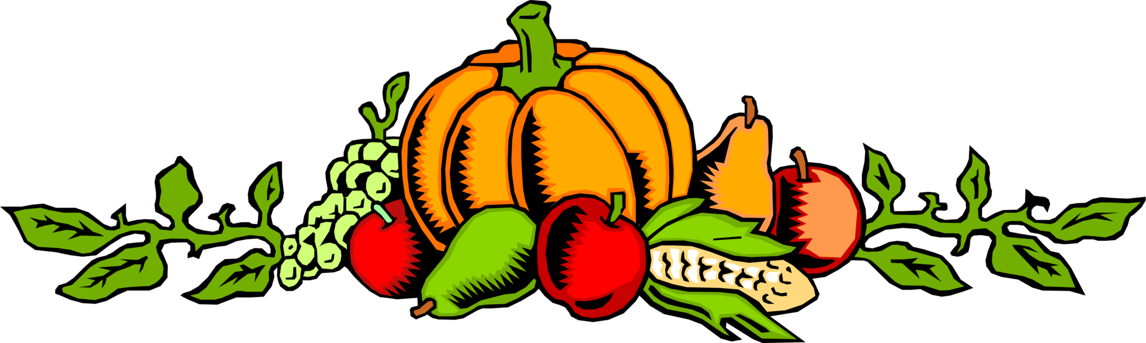 Vector Illustration of Fall or Autumn Harvest Pumpkin Background