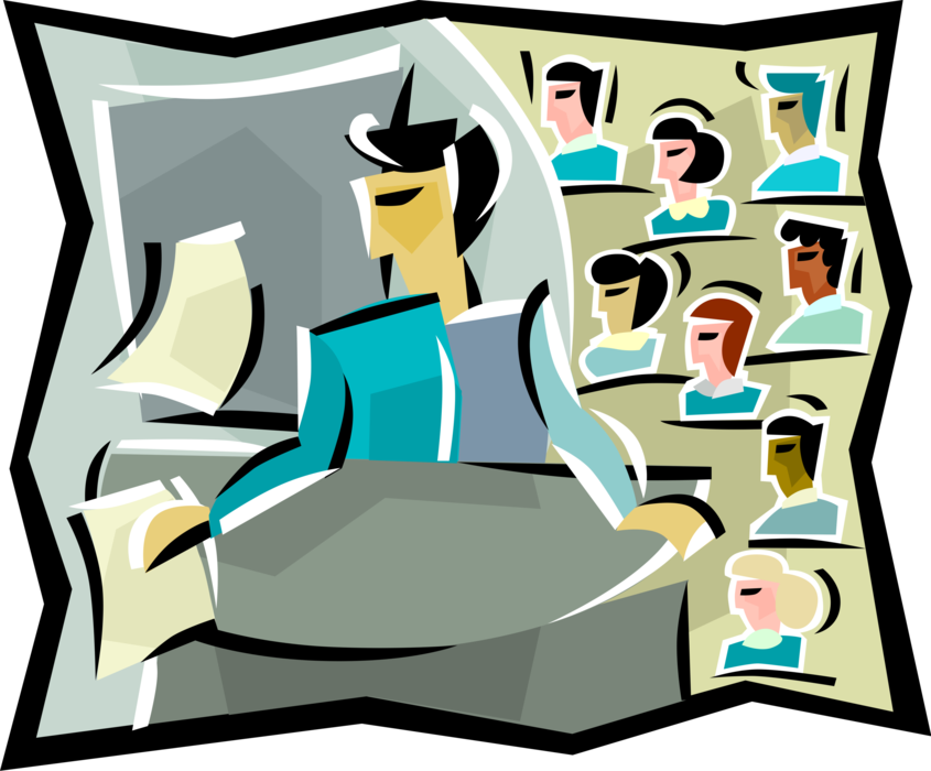 Vector Illustration of Public Speaker with Audience