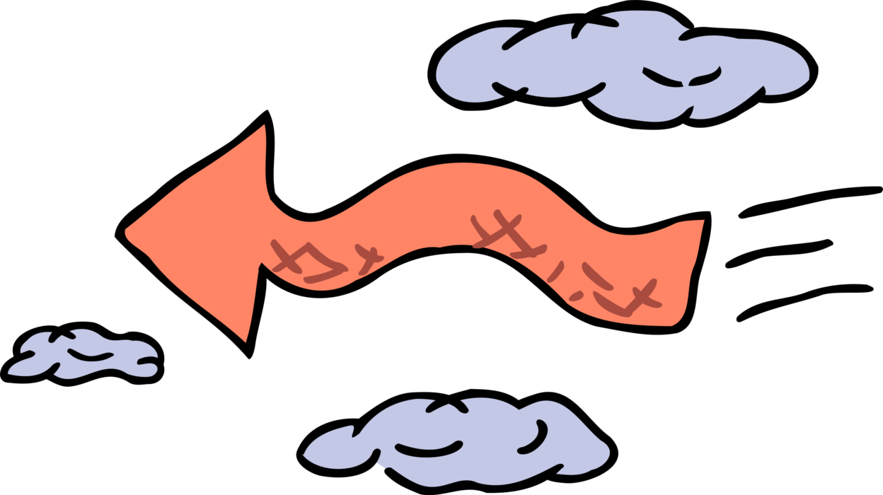 Vector Illustration of Weather Forecast Wind Direction Arrow