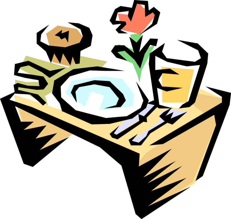 Vector Illustration of Breakfast Serving Food Tray