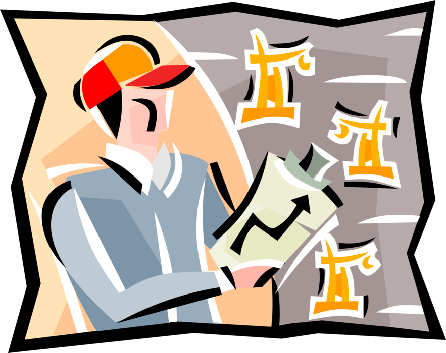 Vector Illustration of Man Reviewing Oil Drilling Reports